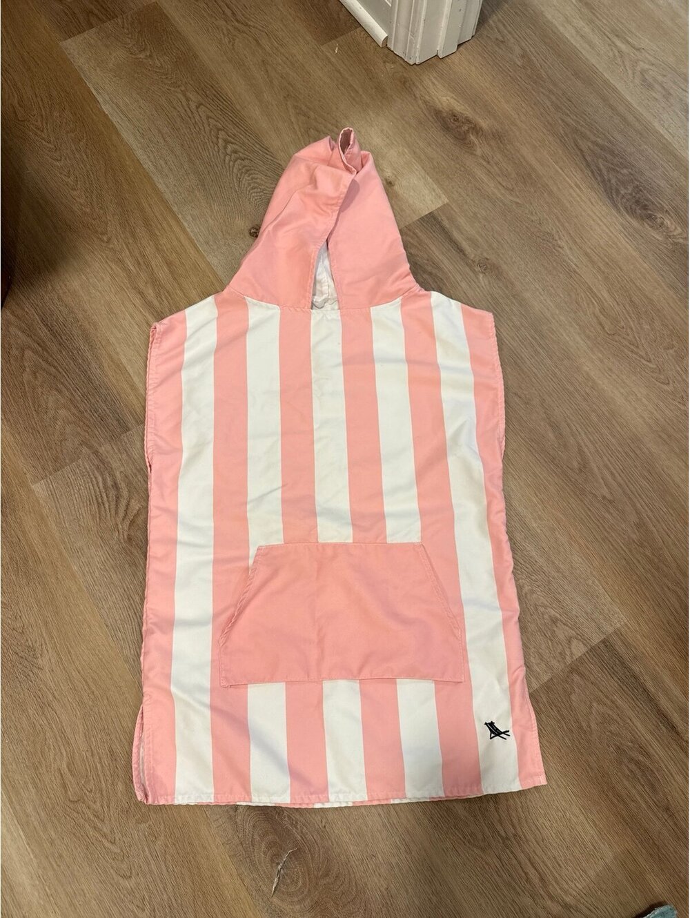 Dock and Bay, pink stripe hooded towel